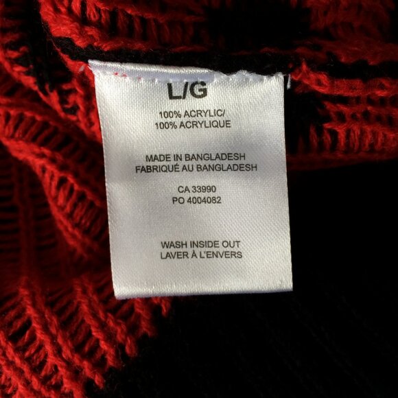 Batman Mens Holiday Christmas Sweater Large Black White Long Sleeve Acrylic - Picture 6 of 6